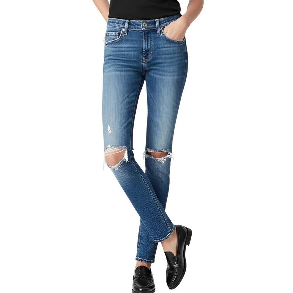 Rag & Bone The Skinny Jeans Pacifico Low Rise Destroyed 24 - Picture 1 of 8